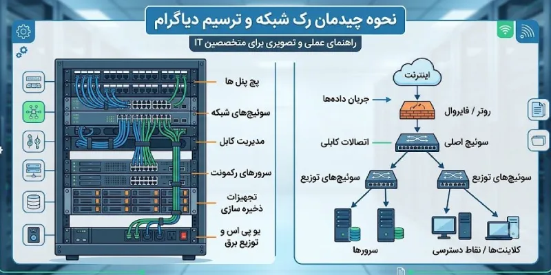 نحوه آرایش رک شبکه