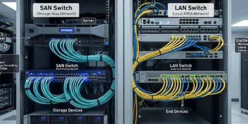 تفاوت San switch و Lan switch